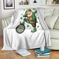 St Patricks Day Cheerful Gnome Dabbing Throw Blanket Darts Lover Gift