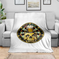 Funny St Patricks Day Skull Throw Blanket Darts Player Gift