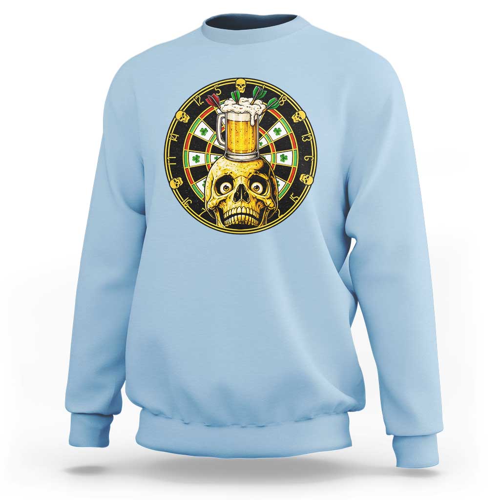 Funny St Patricks Day Skull Sweatshirt Darts Player Gift