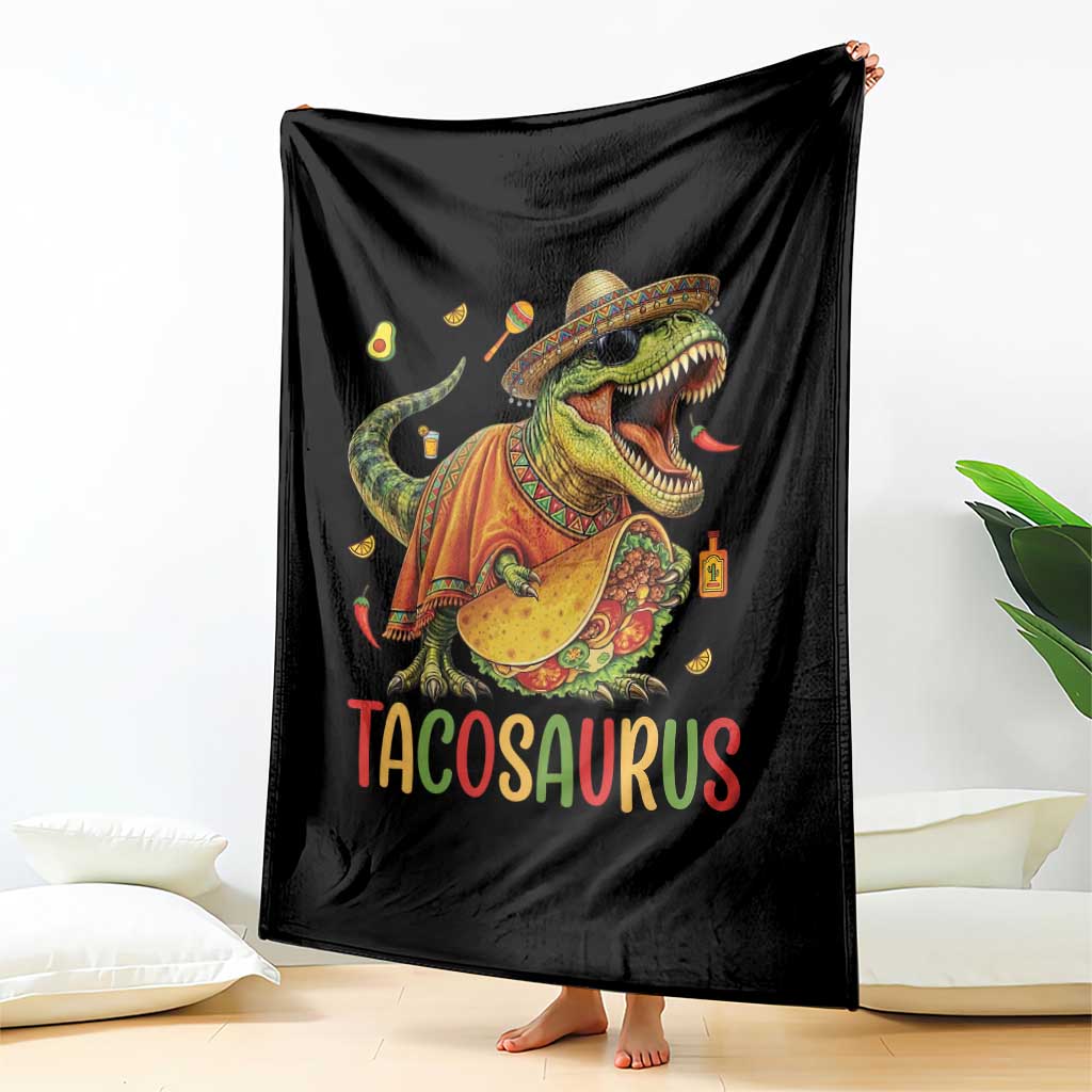 Cinco De Mayo Tacosaurus Throw Blanket Funny Dinosaur Taco Lover Gift