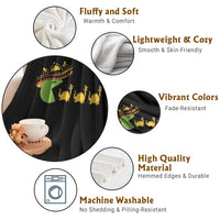 Funny Retro Game Tacosaurus Throw Blanket Cinco De Mayo Taco Lover Gift