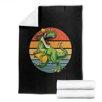 Vintage Dinosaur Taco Lover Throw Blanket Cinco De Mayo Gift