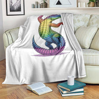 Funny Rainbow Gator LGBTQ Pride Support Throw Blanket
