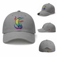 Funny Rainbow Gator LGBTQ Pride Support Baseball Cap