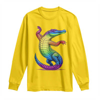 Funny Rainbow Gator LGBTQ Pride Support Long Sleeve Shirt