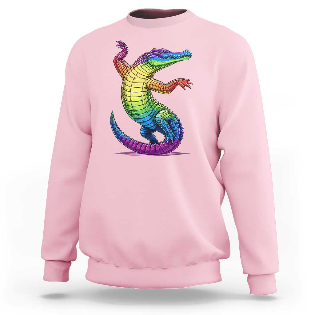 Funny Rainbow Gator LGBTQ Pride Support Sweatshirt