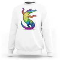 Funny Rainbow Gator LGBTQ Pride Support Sweatshirt