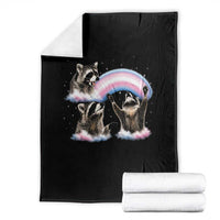 Howling Raccoon LGBTQ Pride Throw Blanket Rainbow Trash Panda Support
