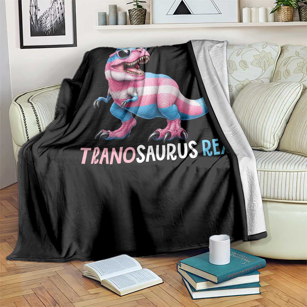 Transaurus Rex Transgender Pride Throw Blanket Funny Dinosaur Lover