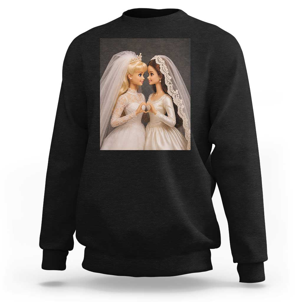 Funny Lesbian Doll Wedding Engagement Sweatshirt LGBTQ Pride Gift
