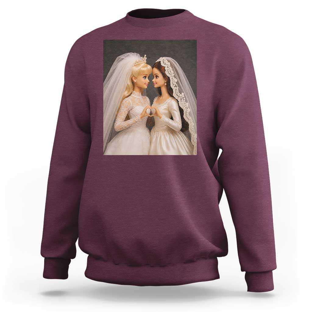 Funny Lesbian Doll Wedding Engagement Sweatshirt LGBTQ Pride Gift