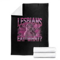 Funny Monkey Meme Lesbians Eat What Throw Blanket LGBTQ Pride Gift