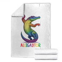 Alligaytor LGBTQ Pride Graphic Throw Blanket Queer Reptile Lovers