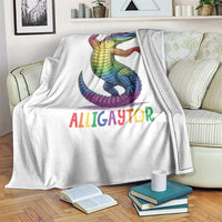 Alligaytor LGBTQ Pride Graphic Throw Blanket Queer Reptile Lovers