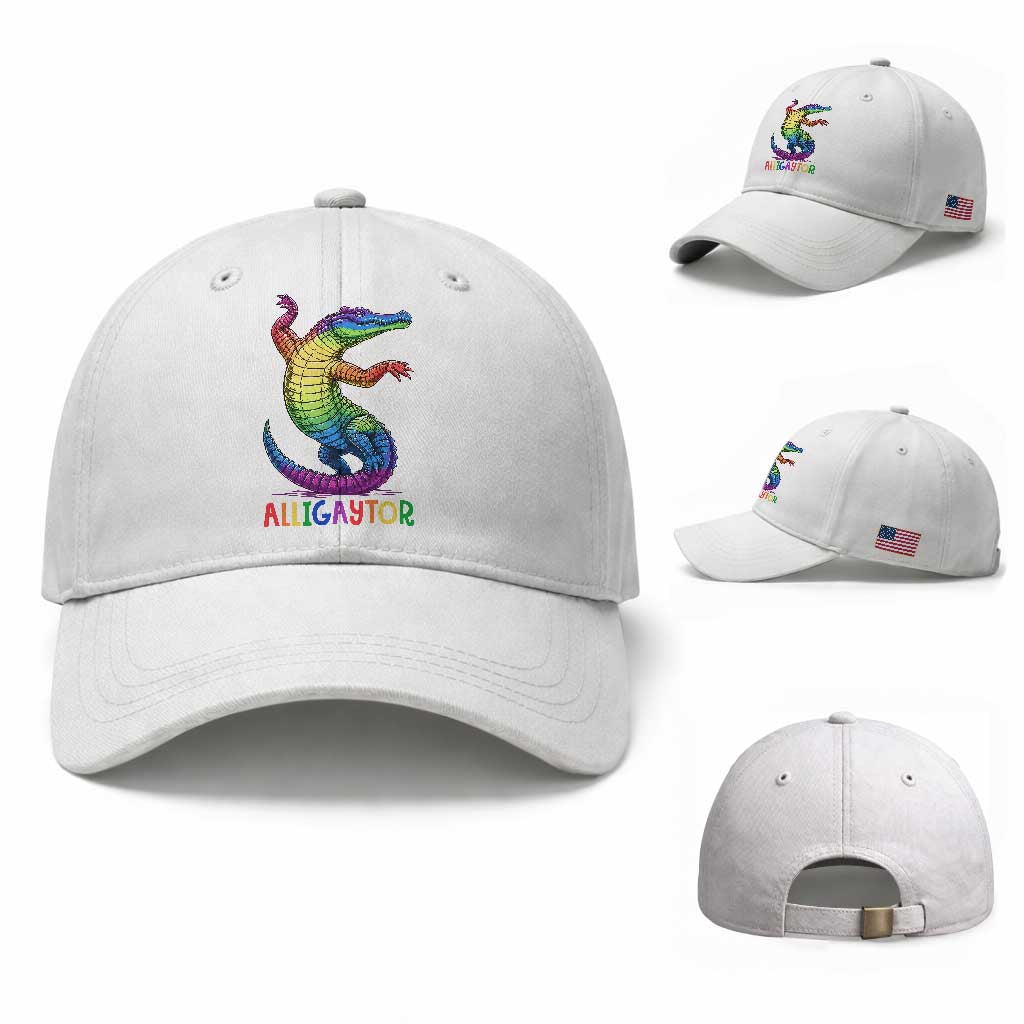 Alligaytor LGBTQ Pride Graphic Baseball Cap Queer Reptile Lovers