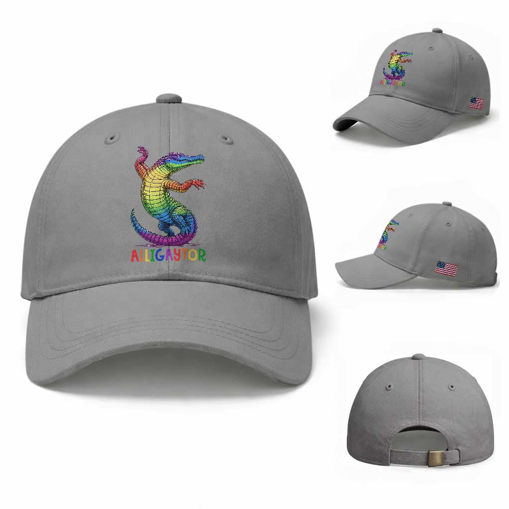 Alligaytor LGBTQ Pride Graphic Baseball Cap Queer Reptile Lovers