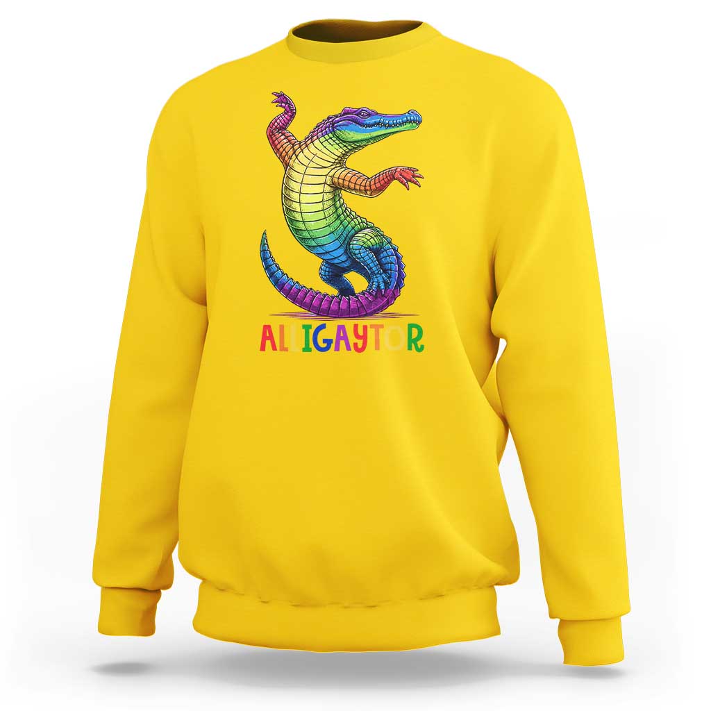 Alligaytor LGBTQ Pride Graphic Sweatshirt Queer Reptile Lovers
