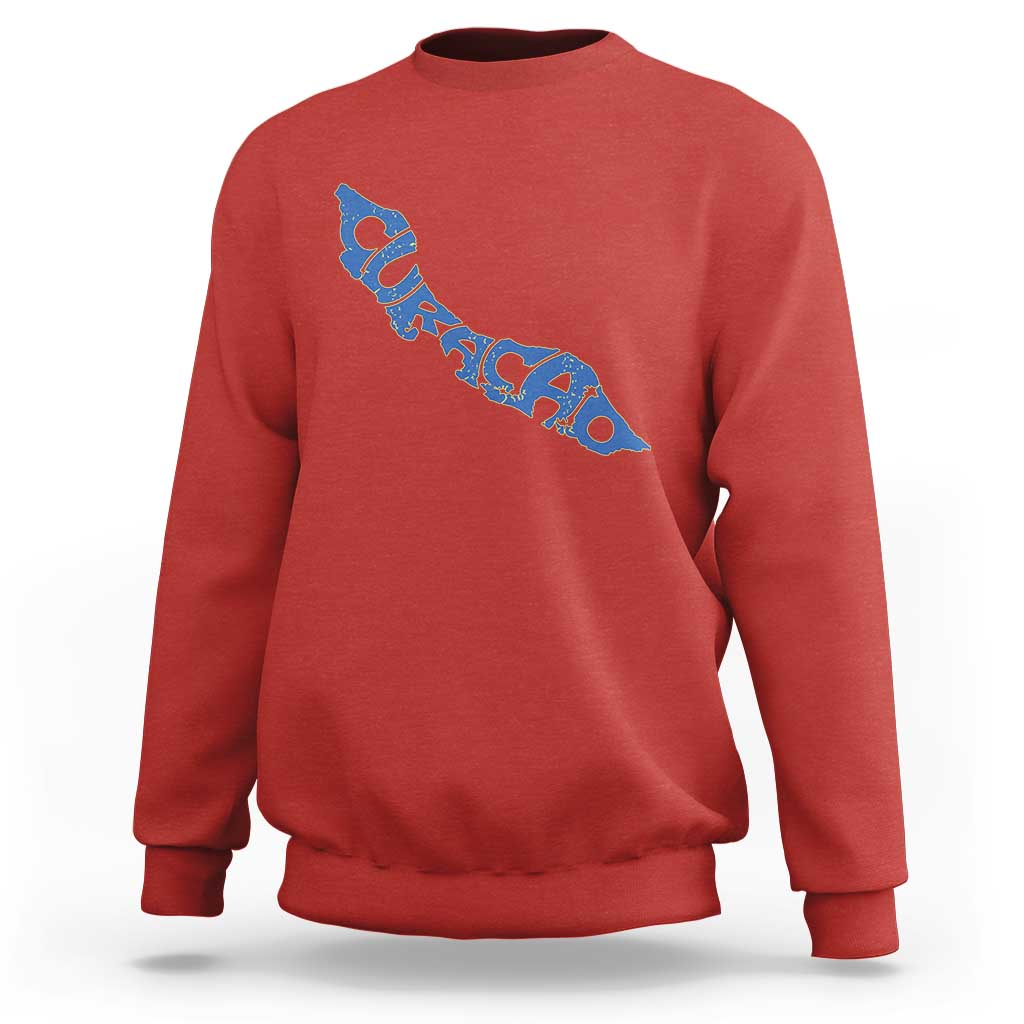 Curacao Flag Map Pride Sweatshirt Proud Curacaoan Heritage Gift
