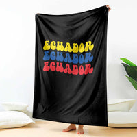 Retro Groovy Ecuador Throw Blanket Proud Ecuadorian Heritage