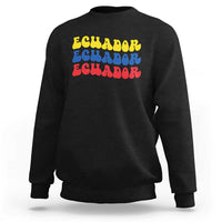 Retro Groovy Ecuador Sweatshirt Proud Ecuadorian Heritage
