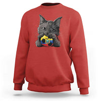 Ecuador Black Cat Soccer Game Day Sweatshirt Cat Lover Gift
