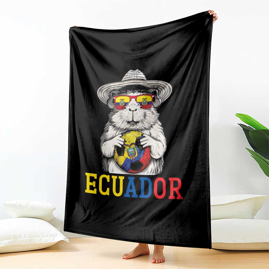 Funny Ecuador Guinea Pig Soccer Fan Throw Blanket Cavy Lover Gift