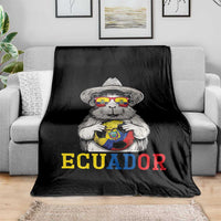 Funny Ecuador Guinea Pig Soccer Fan Throw Blanket Cavy Lover Gift