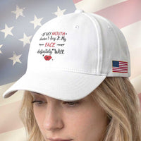 If My Mouth Does Not Say It My Face Definitely Will Baseball Cap Funny Sarcastic
