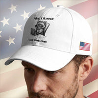 I Do Not Know I Just Work Here Baseball Cap Funny Raccoon Work Quote