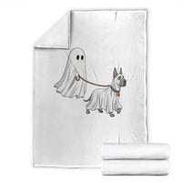 Funny Ghost Walking Great Dane Dog Throw Blanket Halloween Pet Lover Gift