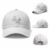 Funny Ghost Walking Great Dane Dog Baseball Cap Halloween Pet Lover Gift