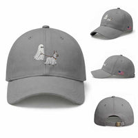 Funny Ghost Walking Great Dane Dog Baseball Cap Halloween Pet Lover Gift