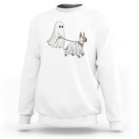 Funny Ghost Walking Great Dane Dog Sweatshirt Halloween Pet Lover Gift