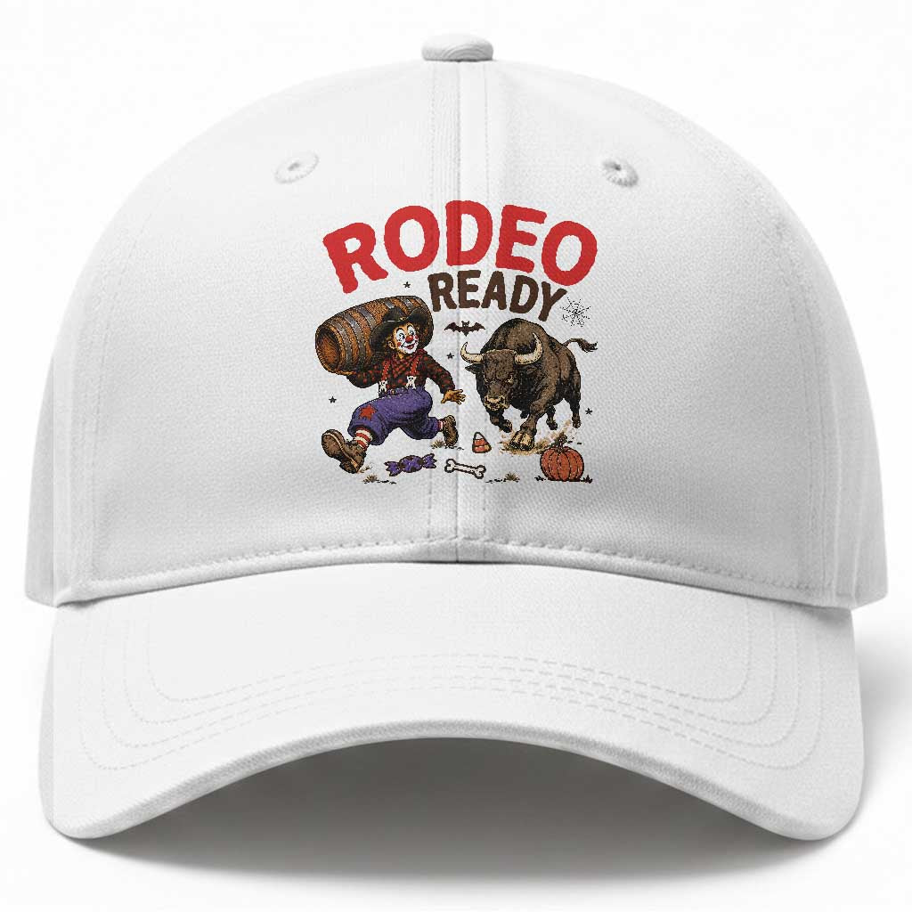 Rodeo Ready Clown Bull Chase Spooky Halloween Gift Baseball Cap