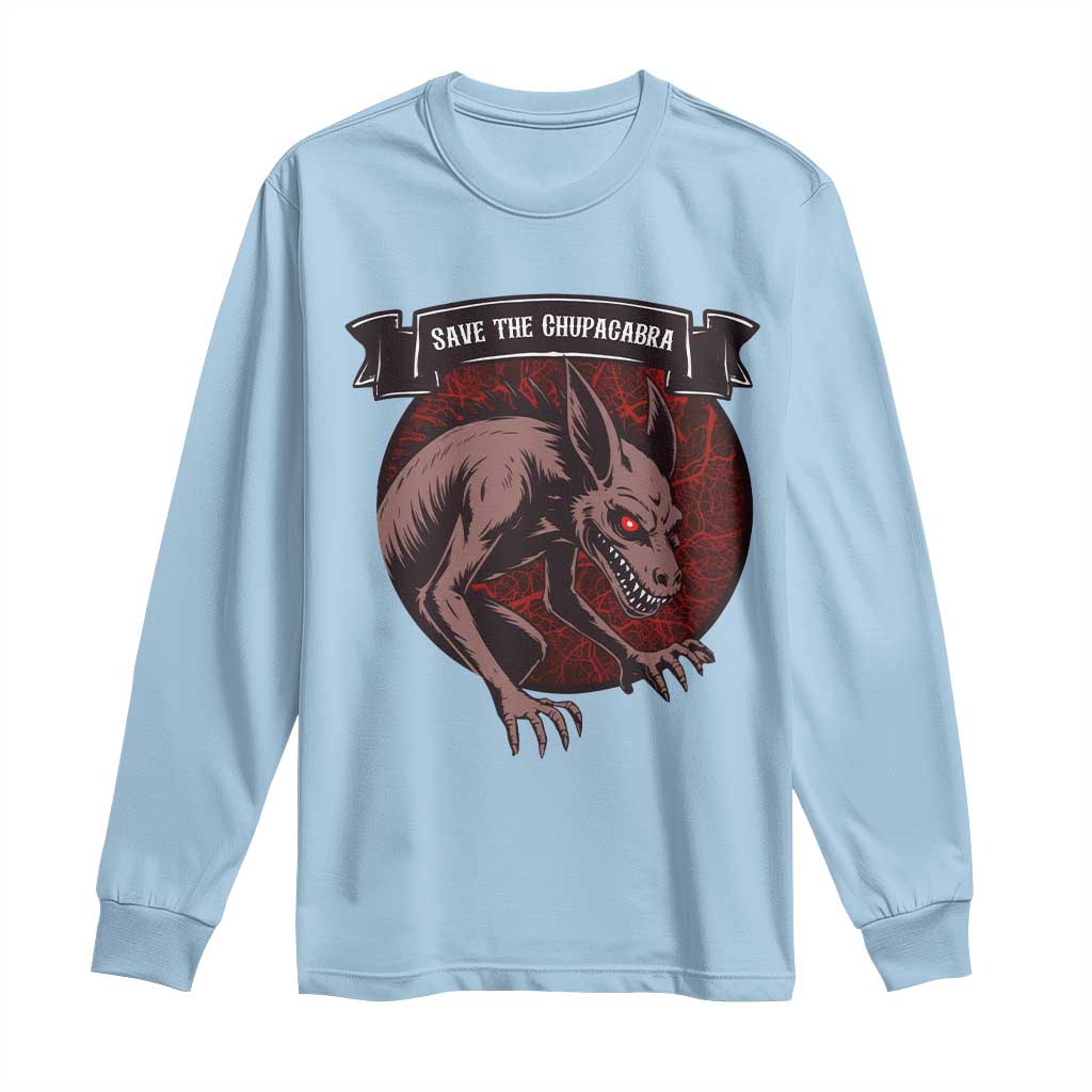 Chupacabra Long Sleeve Shirt Gothic Horror Save The Cryptid Gift - Wonder Print Shop