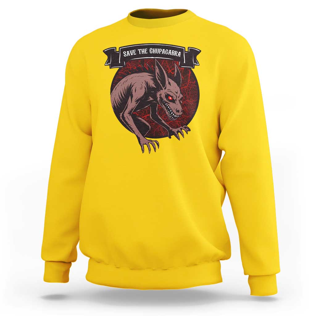 Chupacabra Sweatshirt Gothic Horror Save The Cryptid Gift - Wonder Print Shop