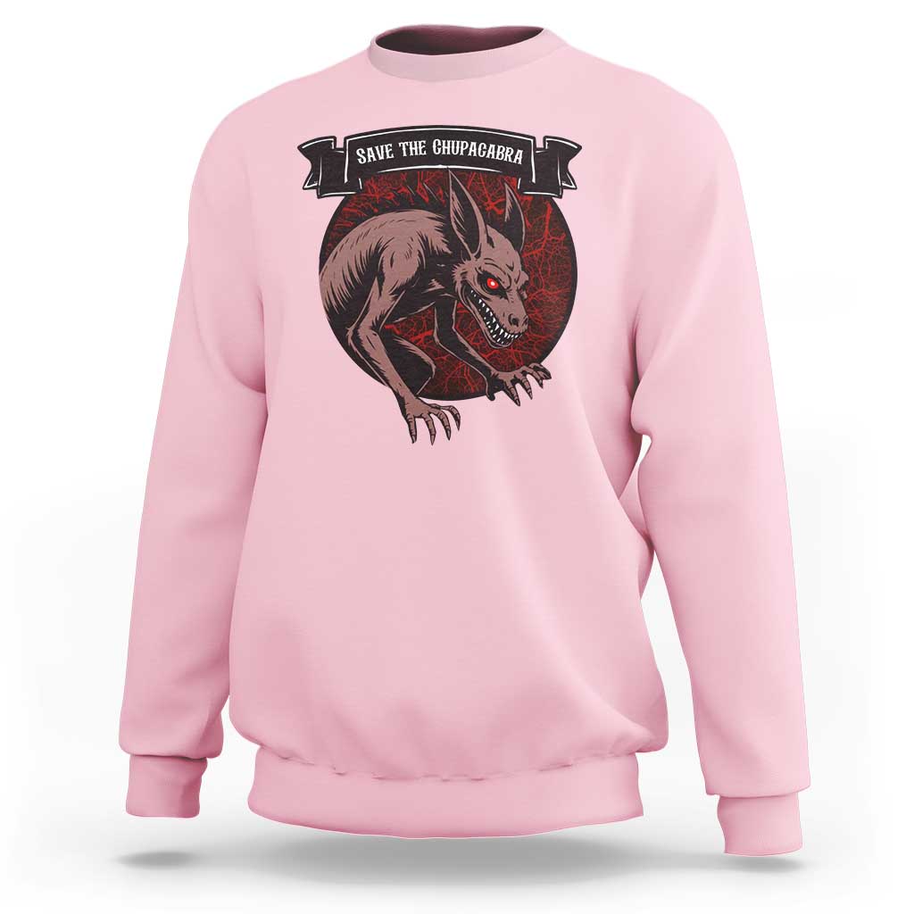 Chupacabra Sweatshirt Gothic Horror Save The Cryptid Gift - Wonder Print Shop