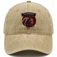 Chupacabra Washed Cotton Baseball Cap Gothic Horror Save The Cryptid Gift