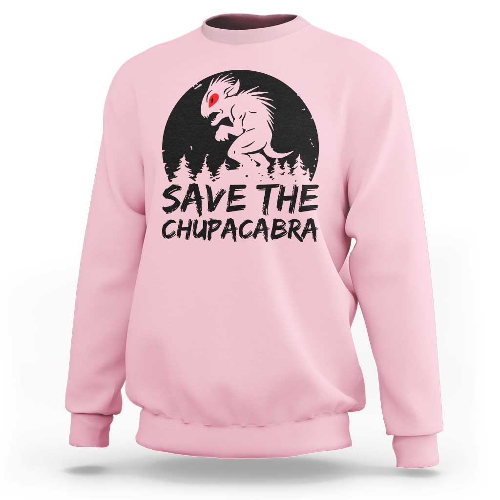 Chupacabra Sweatshirt Funny Cryptid Save The Goat Sucker Gift - Wonder Print Shop