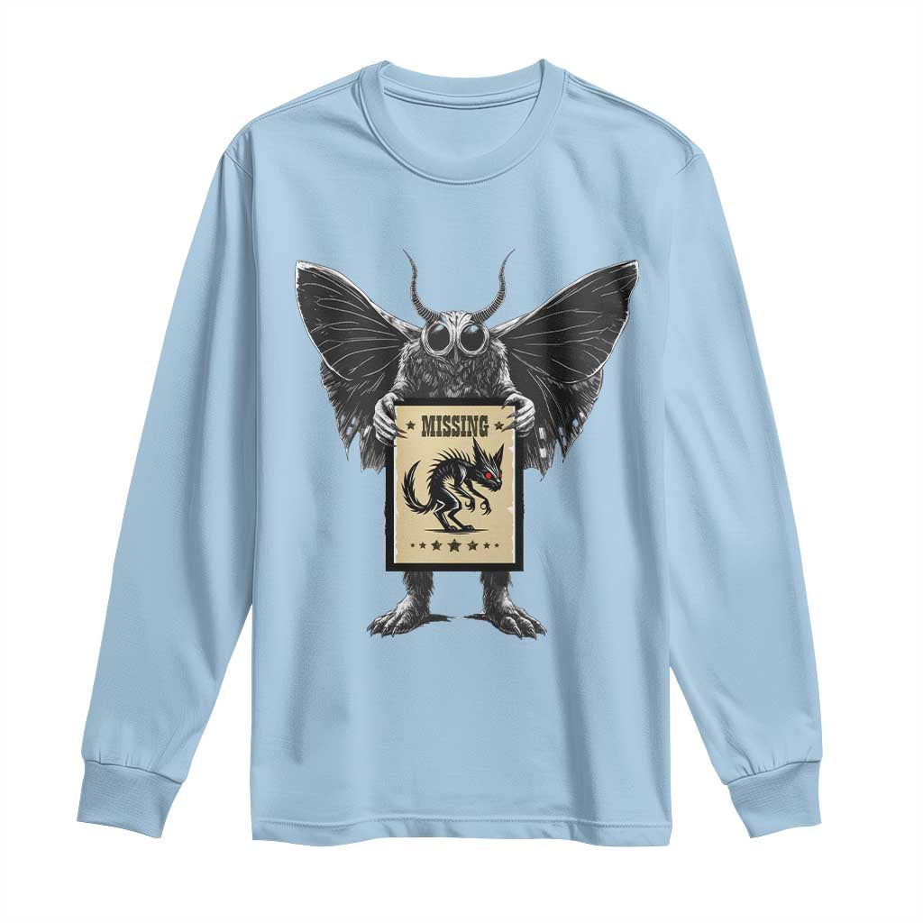 Mothman Missing Chupacabra Long Sleeve Shirt Funny Cryptid Gift - Wonder Print Shop