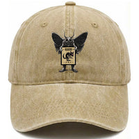 Mothman Missing Chupacabra Washed Cotton Baseball Cap Funny Cryptid Gift