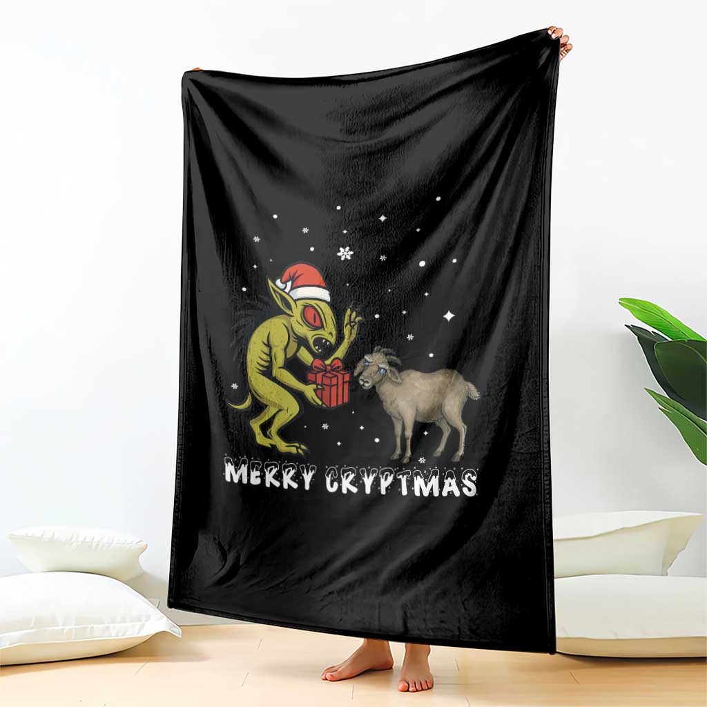 Funny Chupacabra Throw Blanket Merry Cryptmas Christmas Gift - Wonder Print Shop