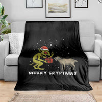 Funny Chupacabra Throw Blanket Merry Cryptmas Christmas Gift - Wonder Print Shop