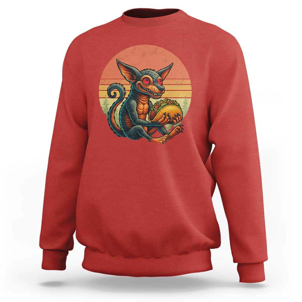 Funny Chupacabra Eat Tacos Cryptid Gift Sweatshirt - Wonder Print Shop
