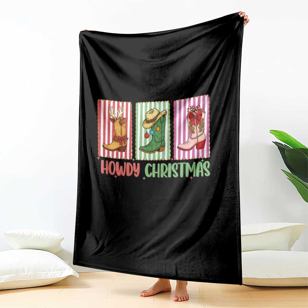 Howdy Christmas Cowboy Boots Western Pride Throw Blanket - Wonder Print Shop