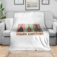 Howdy Christmas Throw Blanket Funny Western Xmas Tree Rodeo Fan Gift - Wonder Print Shop