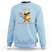 Funny Cute Duck Playing Tennis Sweatshirt Ducking Awesome - Wonder Print Shop