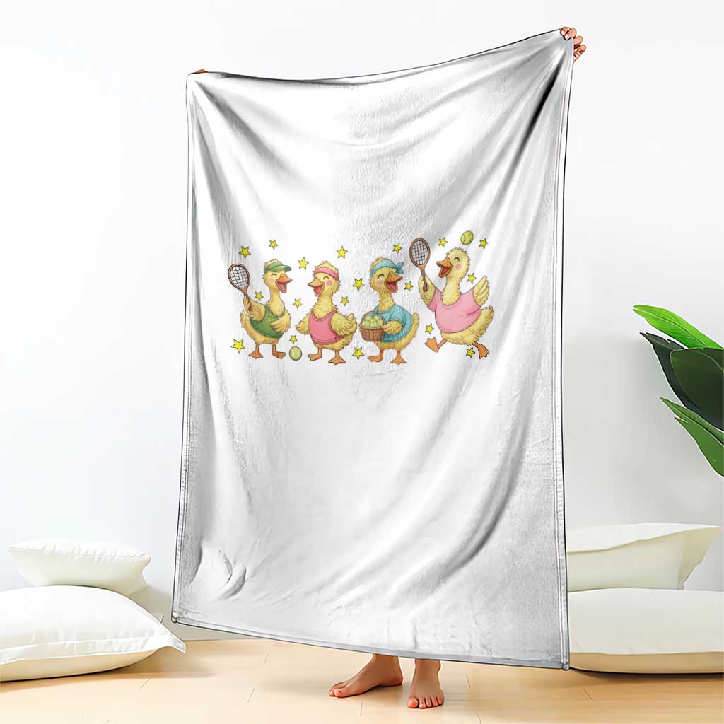 Funny Duck Playing Tennis Throw Blanket Farm Animal Lover - Wonder Print Shop