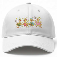 Funny Duck Playing Tennis Baseball Cap Farm Animal Lover