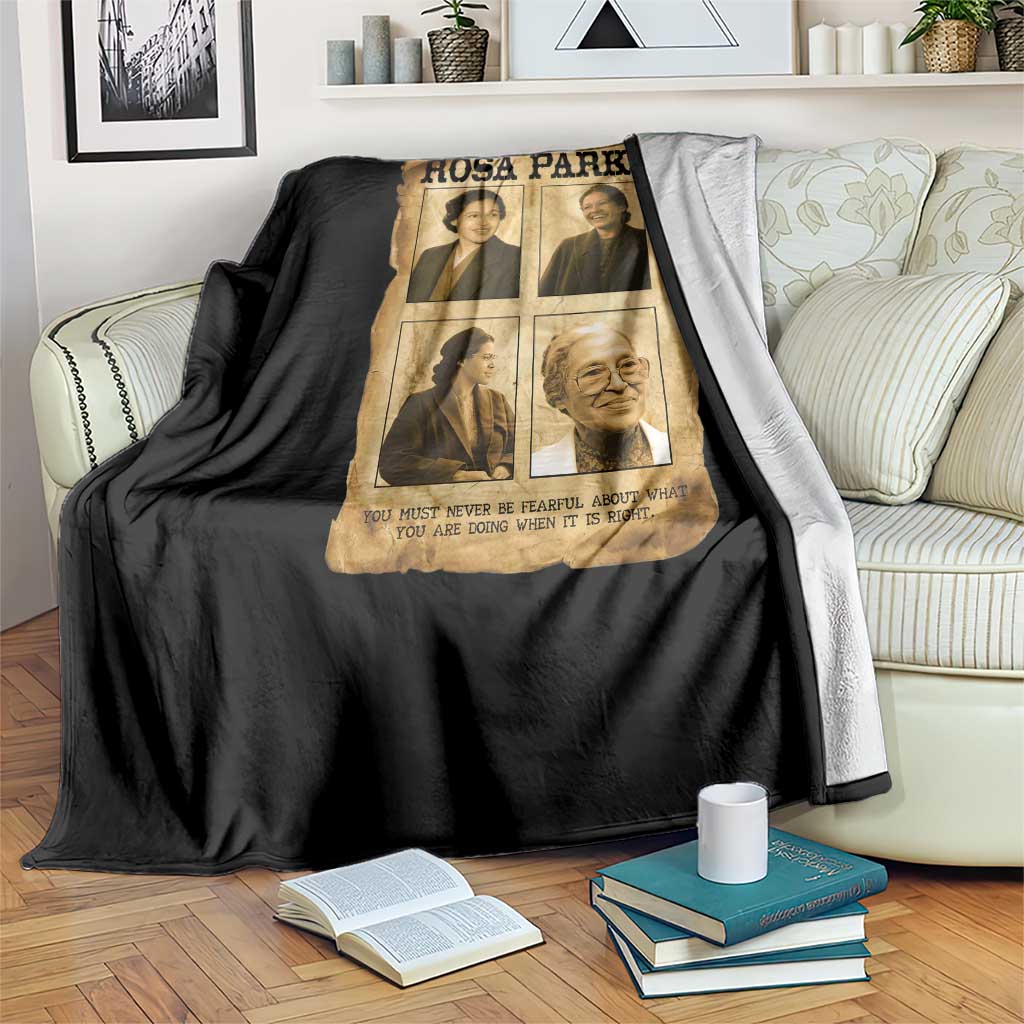 Vintage Rosa Parks Throw Blanket Courage And Justice Quote